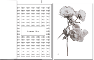 Weiße Rosen zum Abschied auf Trauerkarte
