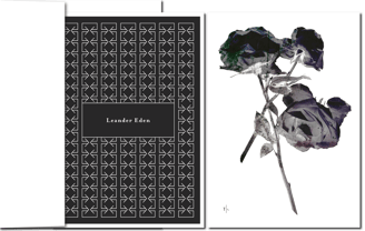 Schwarze Rosen zum Gedenken auf Trauerkarte