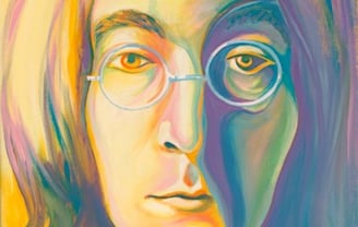 John Lennon © Beth Crosley 2006, acrylic on canvas, 16” x 20”