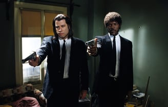 John Travolta et Samuel. L. Jackson dans Pulp Fiction, de Quentin Tarantino