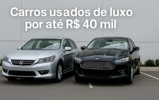 Honda Civic prata e Ford Fusion preto estacionados lado a lado em pátio limpo, com visual de carros