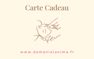Recto de la carte cadeau bien-être Da Mani à l’Ànima, une invitation à s’offrir un moment pour soi.
