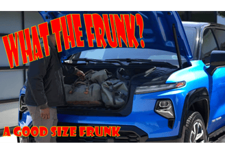 The Chevrolet Silverado EV frunk is 10.7 Cubic Feet. A good size frunk. EV Car Guide.