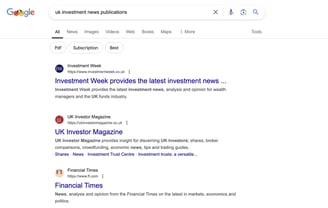 Google search 'UK investment news publications'