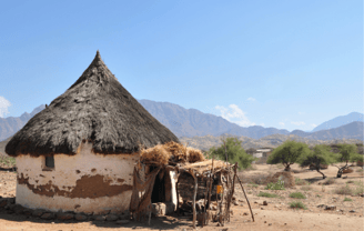 Cabaña tradicional en Eritrea