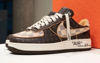 for luxury nike air sneakers in collaboration with Louis Vuitton