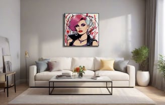 Histórias nas paredes: Rostos personalizados em quadros, contando narrativas visuais.
