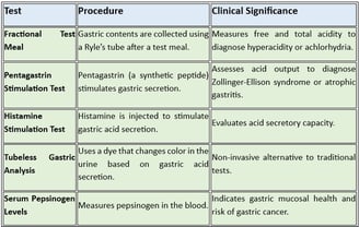 gastric function & significance
