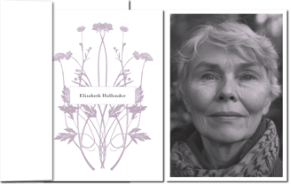 Zwei korrespondierende Gedenkkarten mit zartem Blumenmotiv und Foto des verstorbenen Menschen