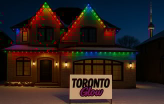 Celebright permanent LED lights installed on home exterior by Toronto Glow