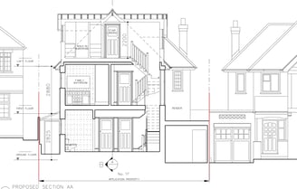 Conservation area house proposed section