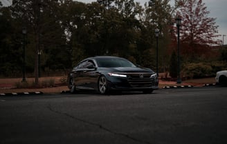 Black Honda Accord at UNC Charlotte AutoHaven CLT Car Show Event car photography