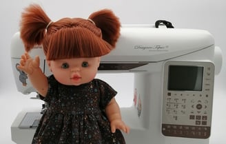 Minikane doll Gabrielle and Husqvarna sewing machine