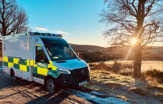 Scottish ambulance in winter