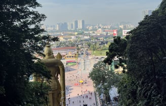 Panoramic views of Kuala Lumpur from Batu Cave