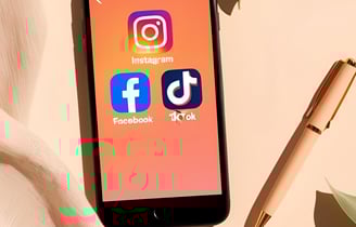smartphone displaying social media icons