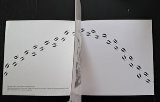 inside cover showing Lilith's hoof prints