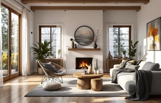 the inside of a beautiful cozy home