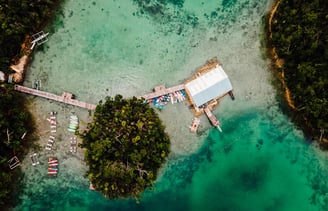a boat dock with a dock and a dock with a boat