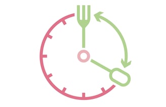 a clock with a fork and fork on it