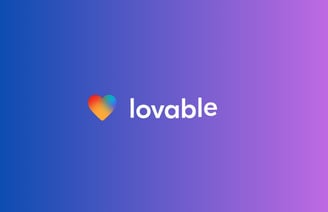 a colorful logo with lovable written on it.