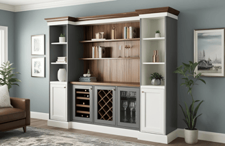 hidden bar unit for living rooms
