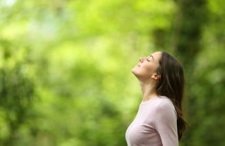 girl breathing