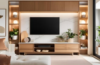 White Marble TV Unit