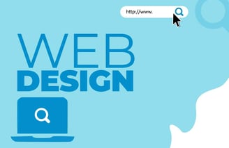 Web design banner with search icon