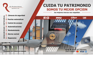servicios de cámaras de seguridad, puertas automáticas, control de accesos, mantenimientos, alarmas