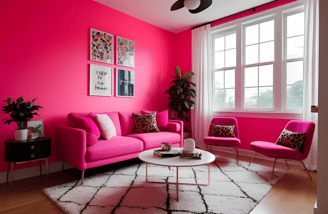 Stunning Neon Pink Wall Paints