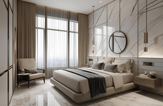 Bedroom: Marble Vs Tiles: Cool Comfort Or Fun Variety