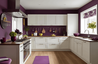 Infuse Passion With The Grape-White Home Kitchen Color Combination