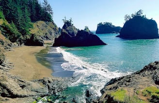 The Laughing Goats - Oregon travels, Secret Beach near Brookings