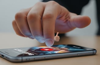 Smartphone showing vibrant "scroll stopper" video.