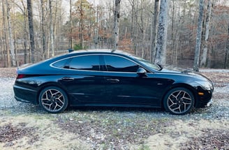 A sports car with paint protection from D and P auto detailing