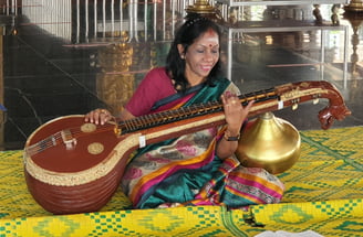 Mataji Laxmi veenai for thevaram in a hindu temple