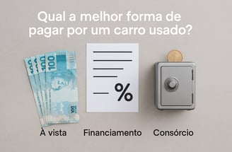 Cédulas de 100 reais, contrato com porcentagem e cofre com moeda representam formas de pagamento.