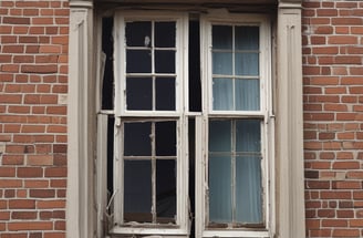 a rotten broken sash window