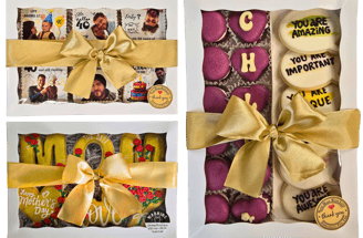 Gift boxes of custom-decorated cookies, beautifully presented and perfect for gifts, surprises, and spreading love