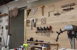 A wall organizer with a large range of tools