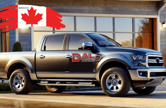 a DAL company truck with a Canadian flag on it