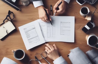 Two service windows with blue signs above each window. The left sign reads 'Facturacion Caja' and the right one reads 'Faturamento Caixa.' These windows appear to be part of a billing or payment service area. A few items, such as boxes and papers, are placed behind the windows. A small digital display shows a number.