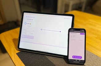 Tablet and mobile phone showing NurtureIQ application