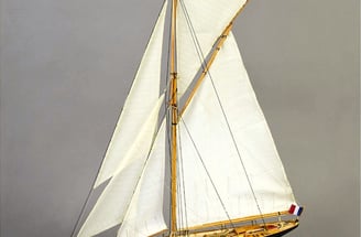 decor handmade lemn yacht model