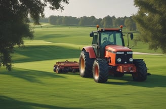 Two workers wearing orange safety vests are engaged in street maintenance or construction work. The area is surrounded by red pillars, and there is a number 15 speed limit sign nearby. A partially completed brick pavement and a shop entrance with glass doors can be seen in the background. Gold Buddha statues are displayed in the window of the shop.