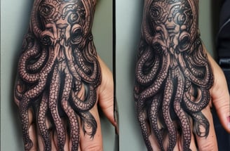a hand painted octopus octopus tattoo on a hand