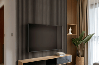 panneaux linea cannelés noir droit intérieur déco