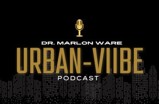 Urban Viibe Podcast graphic with gold microphone