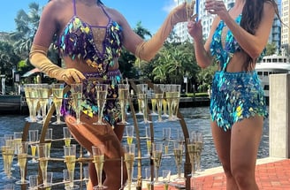 Champagne skirt rental
